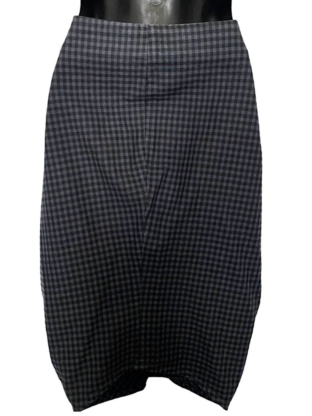 Alexander McQueen McQ Asymmetrical Blue Black Pencil Skirt Button Front Size 4US - Picture 11 of 16